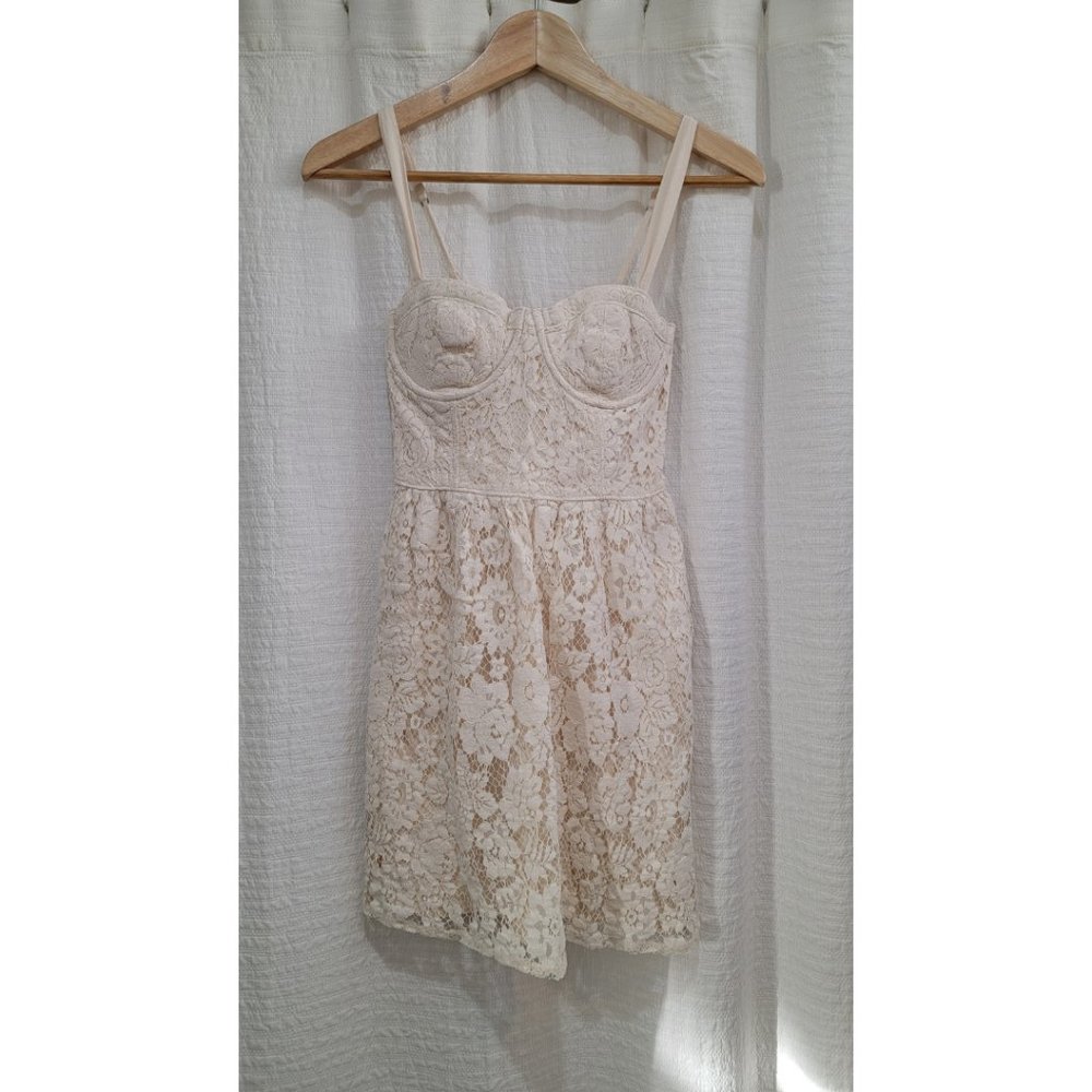 Lace Bustier Abercrombie Dress, Ivory XS